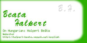 beata halpert business card